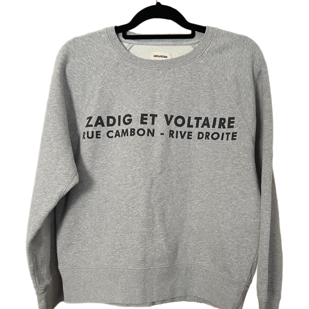 Zadig & Voltaire Address Sweatshirt Womens Grey Cotton Crewneck Pullover